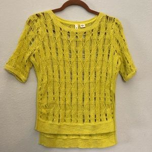 Anthropologie moth side splice open knit  top